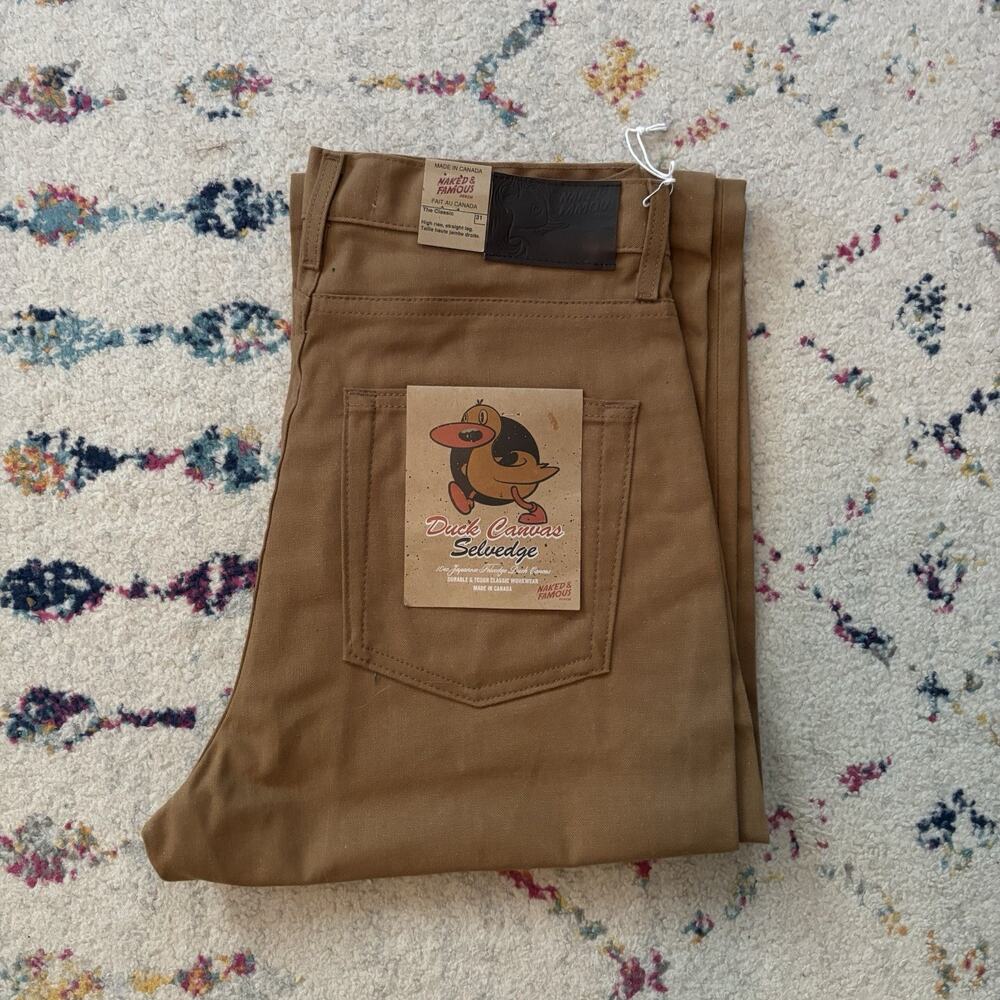 Naked & Famous Duck Canvas Selvedge Jeans Womens 31 High Rise Classic Straight